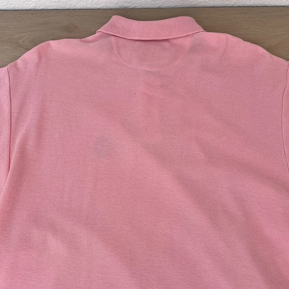 Vintage 90s Chaps Ralph Lauren 100% Cotton USA Made Pink Polo Shirt Size Medium - Picture 8 of 15